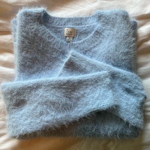 Fuzzy eyelash baby blue sweater